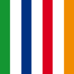 dieBasis Bundespartei - die vier farbigen Säulen der Basisdemokratischen Partei symbolisch dargestellt